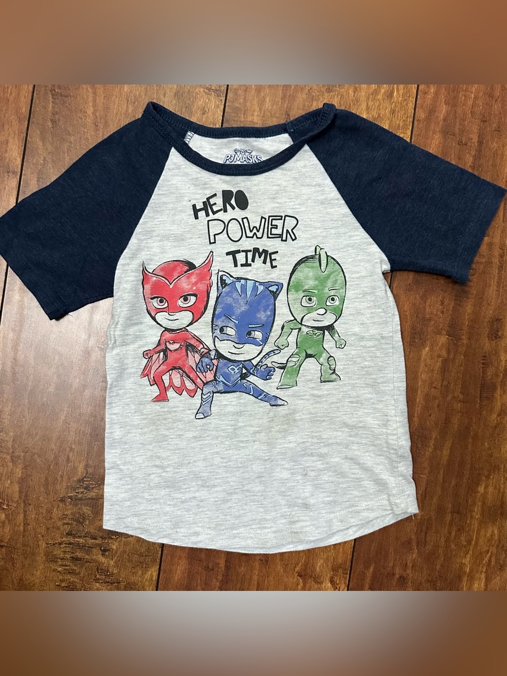 PJ Masks Raglan Graphic Tee - Blue & Gray 4T